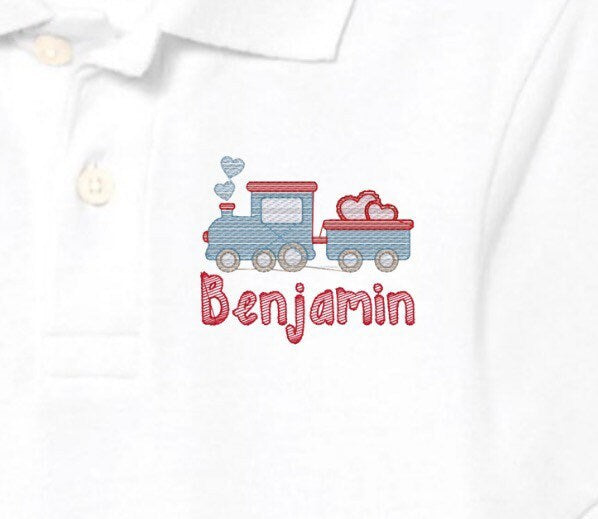 Boys Valentine's Day Train Polo Design