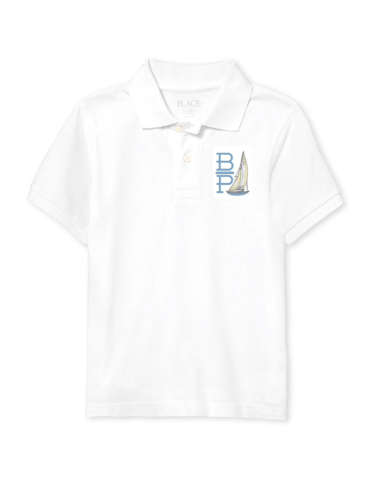 Boys Sailboat Monogram Polo Design