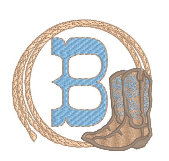 Boys Cowboy Boots & Rope Monogram Polo Design