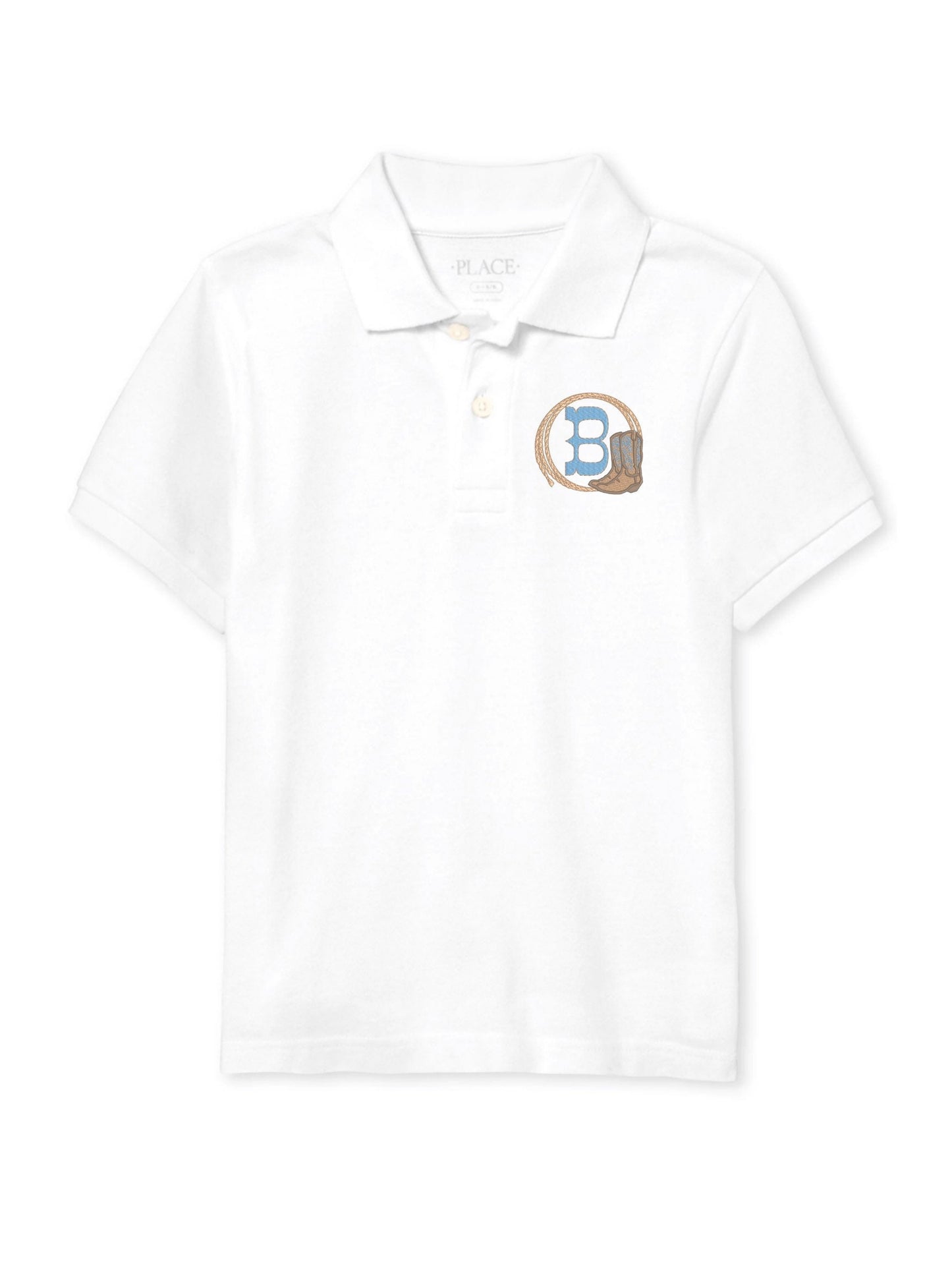 Boys Cowboy Boots & Rope Monogram Polo Design