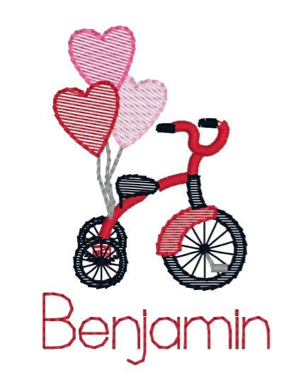 Boys Valentine’s Day Tricycle Monogram Polo Design