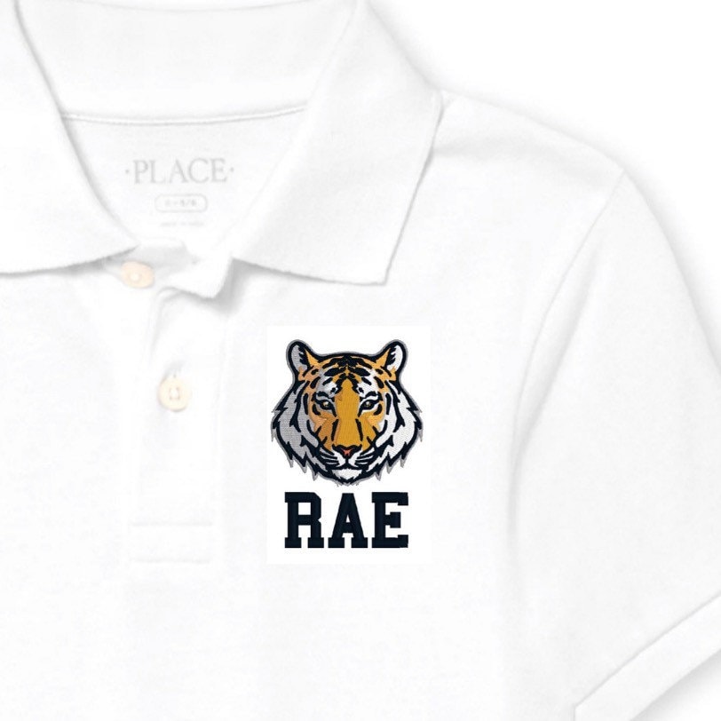 Boys Tiger Monogram Polo Design