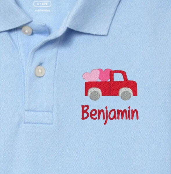 Boys Valentine's Day Truck Polo Design