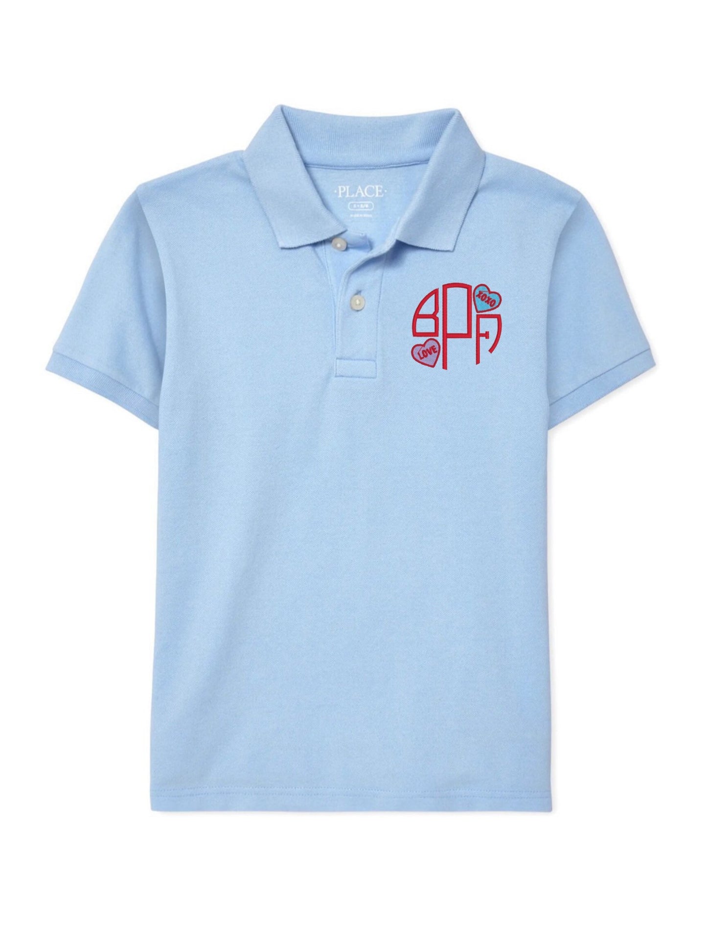 Boys Valentine's Day Candy Hearts Polo Design
