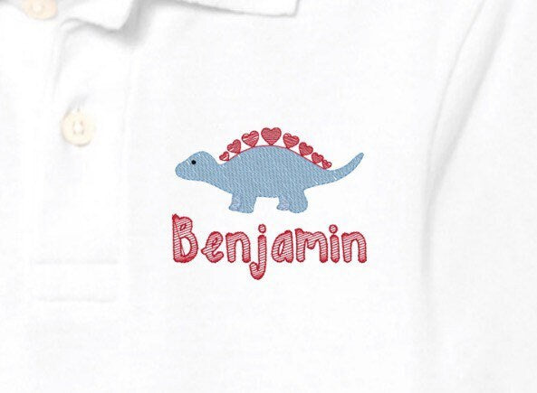 Boys Valentine's Day Dino Polo Design