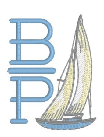 Boys Sailboat Monogram Polo Design