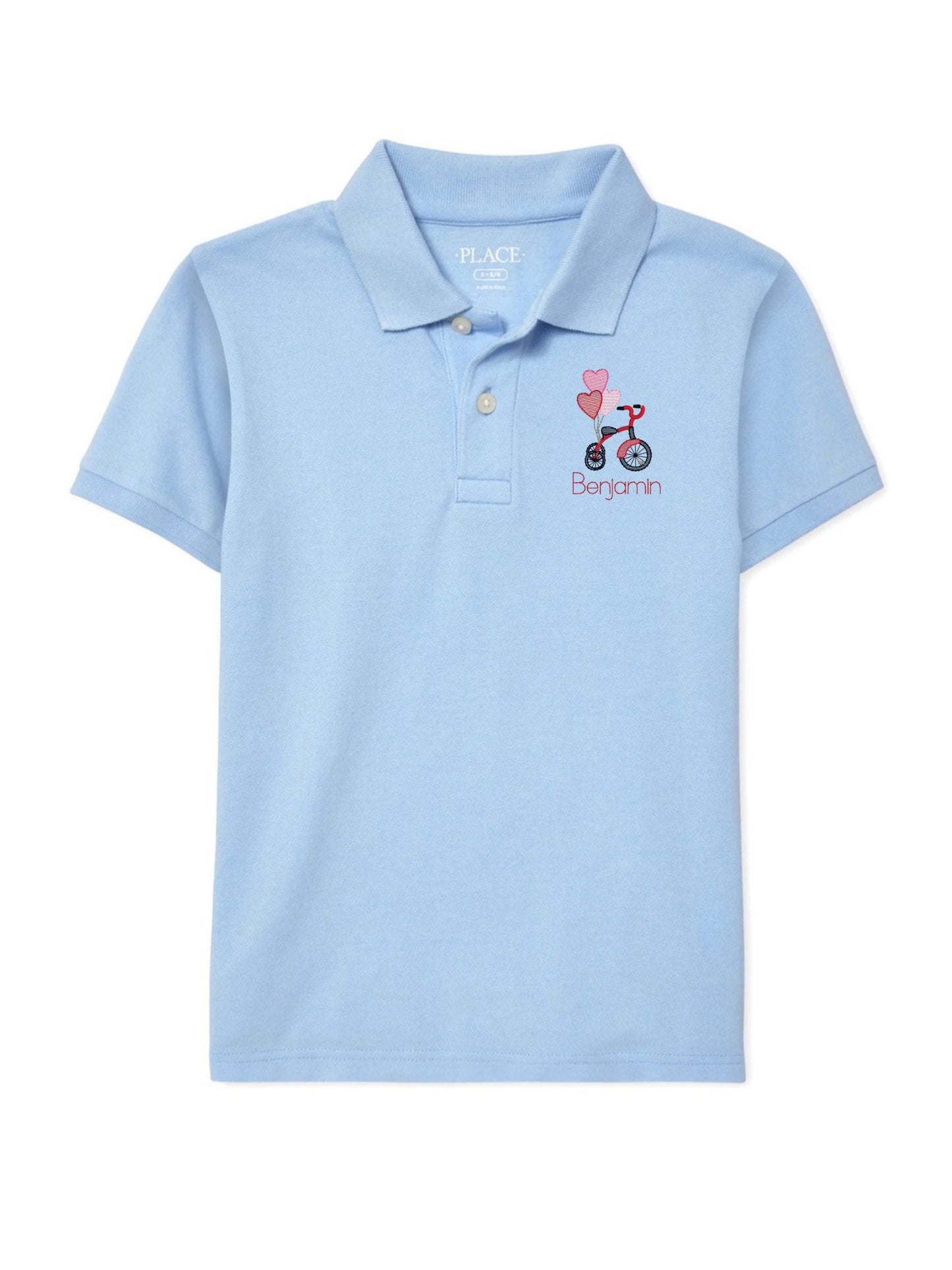 Boys Valentine’s Day Tricycle Monogram Polo Design