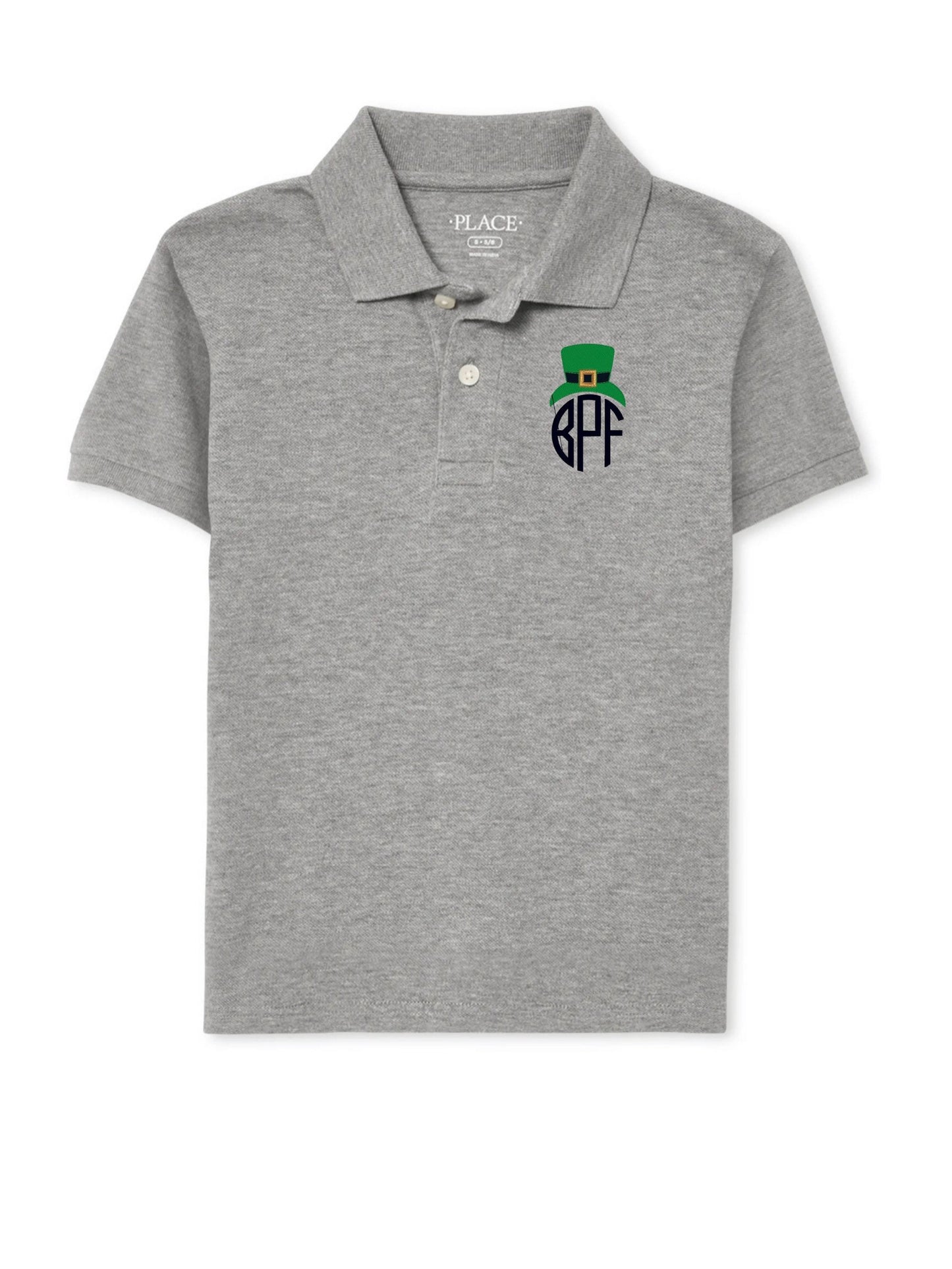 Boys Leprechaun Hat Monogram Polo Design
