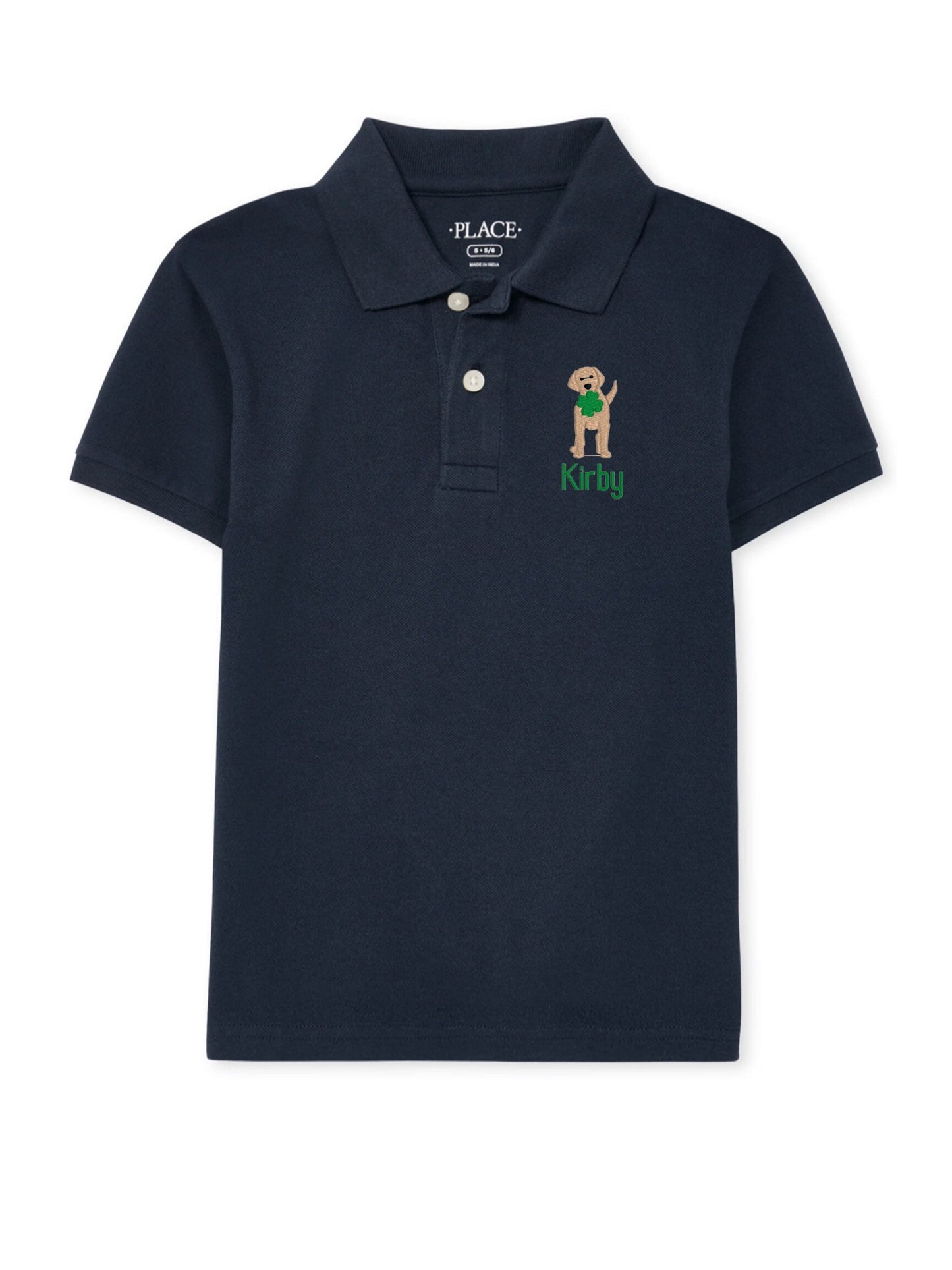 Boys Shamrock Dog Monogram Polo Design