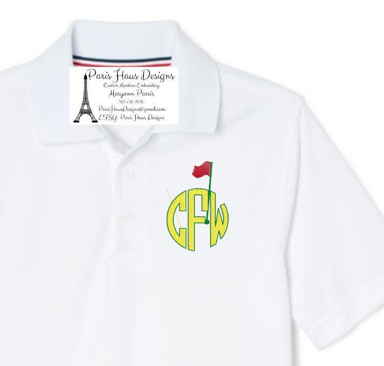 Boys Golf Flag and Monogram Polo Design