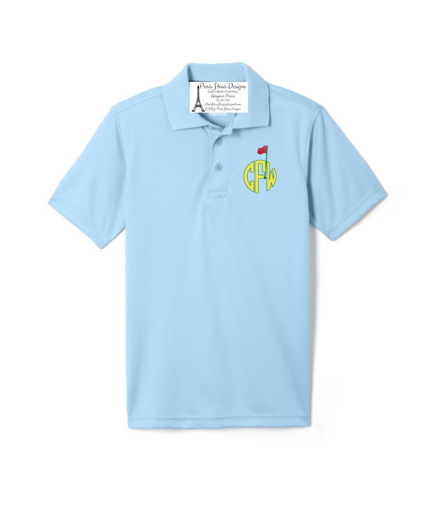 Boys Golf Flag and Monogram Polo Design