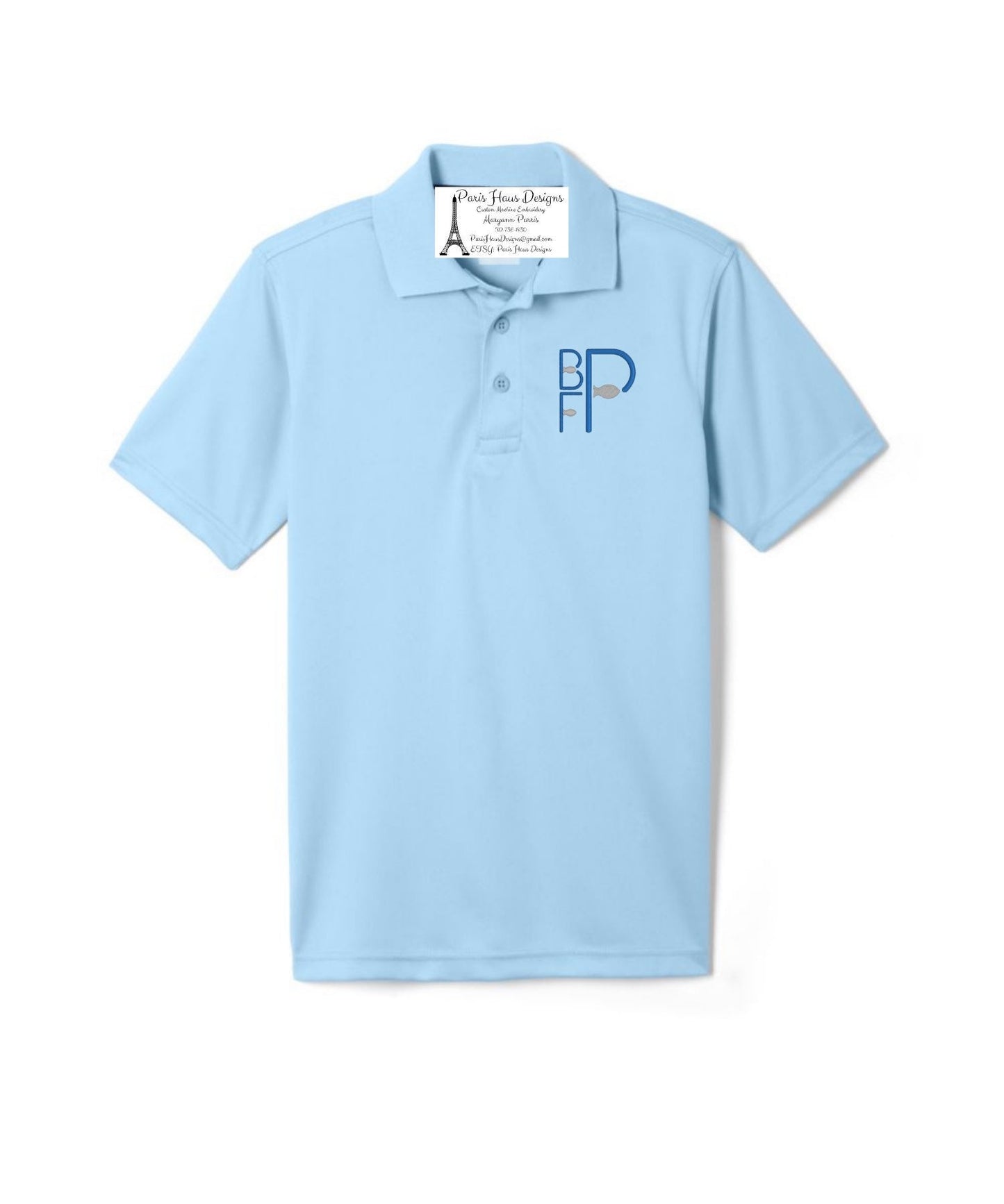 Boys Minnow Monogram Polo Design