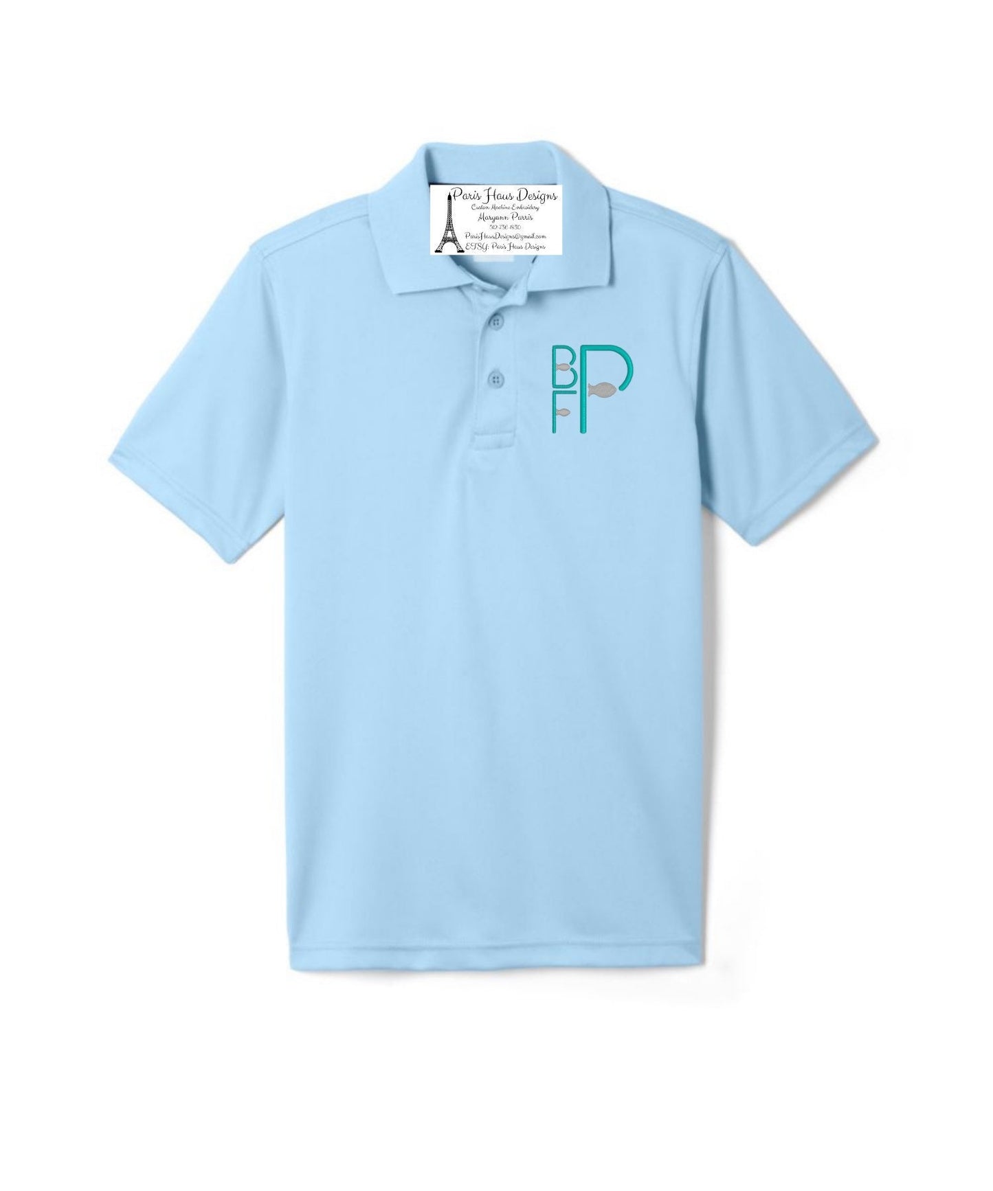 Boys Minnow Monogram Polo Design