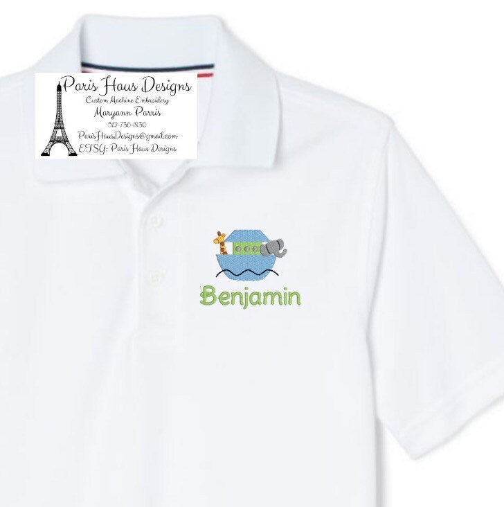 Boys Noah’s Ark and Monogram Polo Design