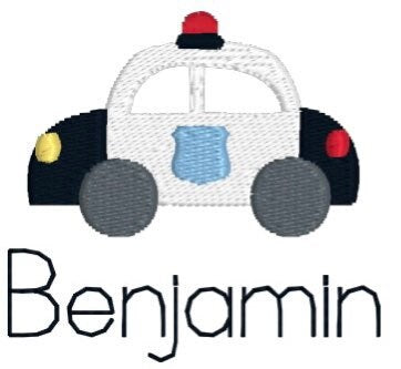 Boys Police Car and Monogram Polo Design