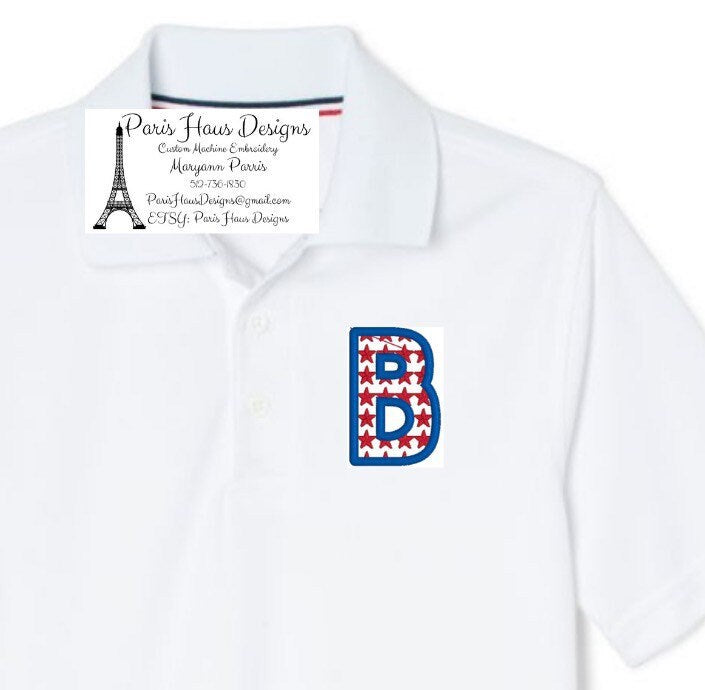 Boys Stars Monogram Polo Design
