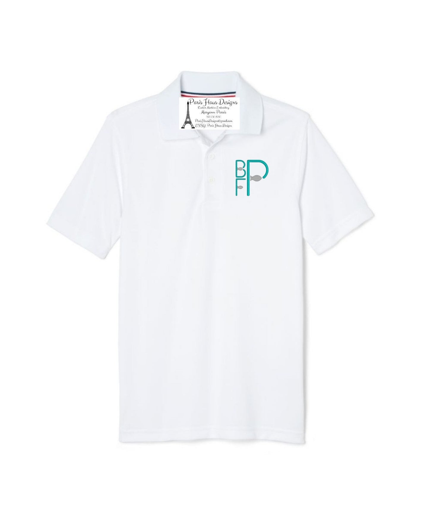 Boys Minnow Monogram Polo Design