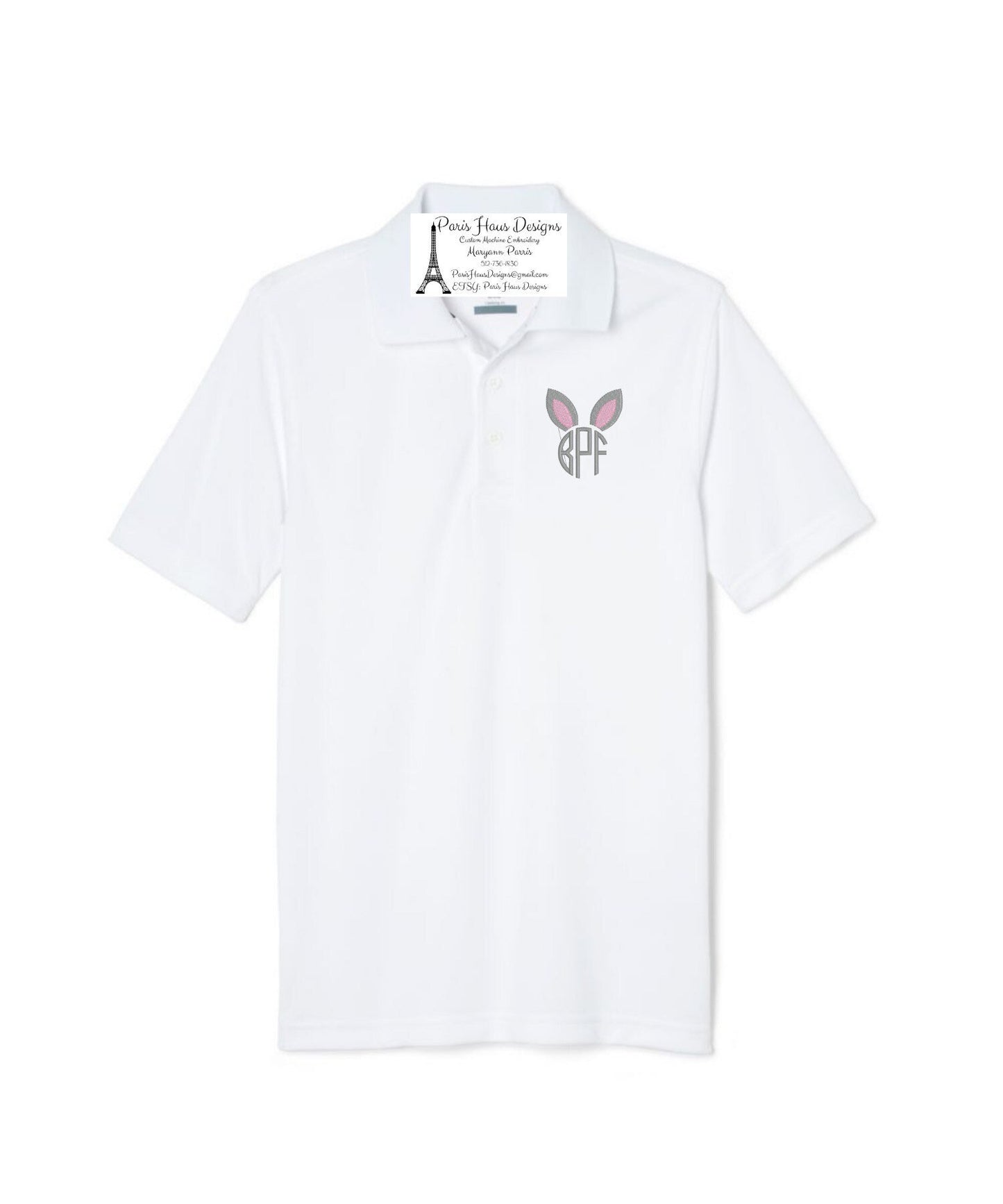Boys Bunny Ears and Monogram Polo Design