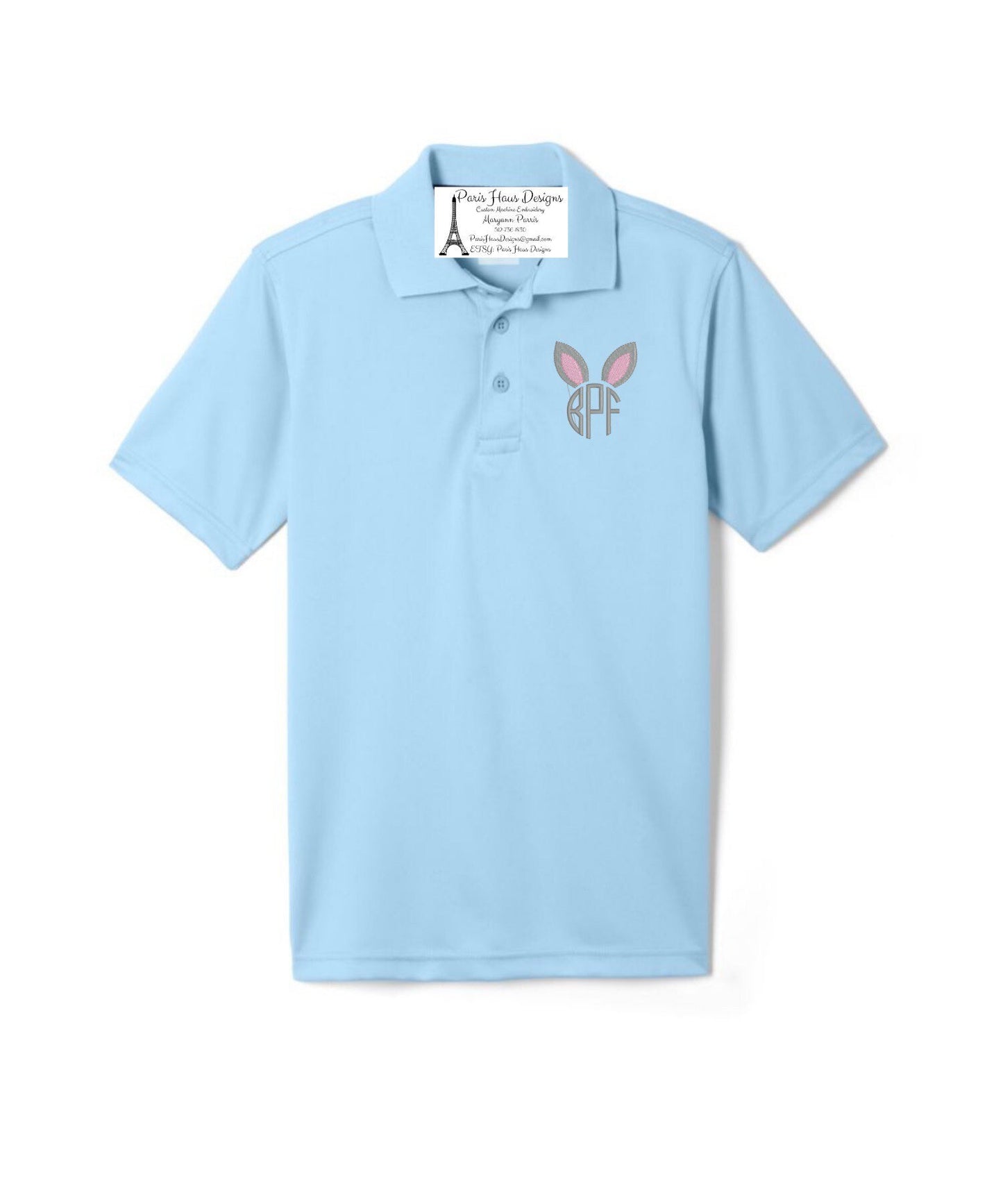 Boys Bunny Ears and Monogram Polo Design
