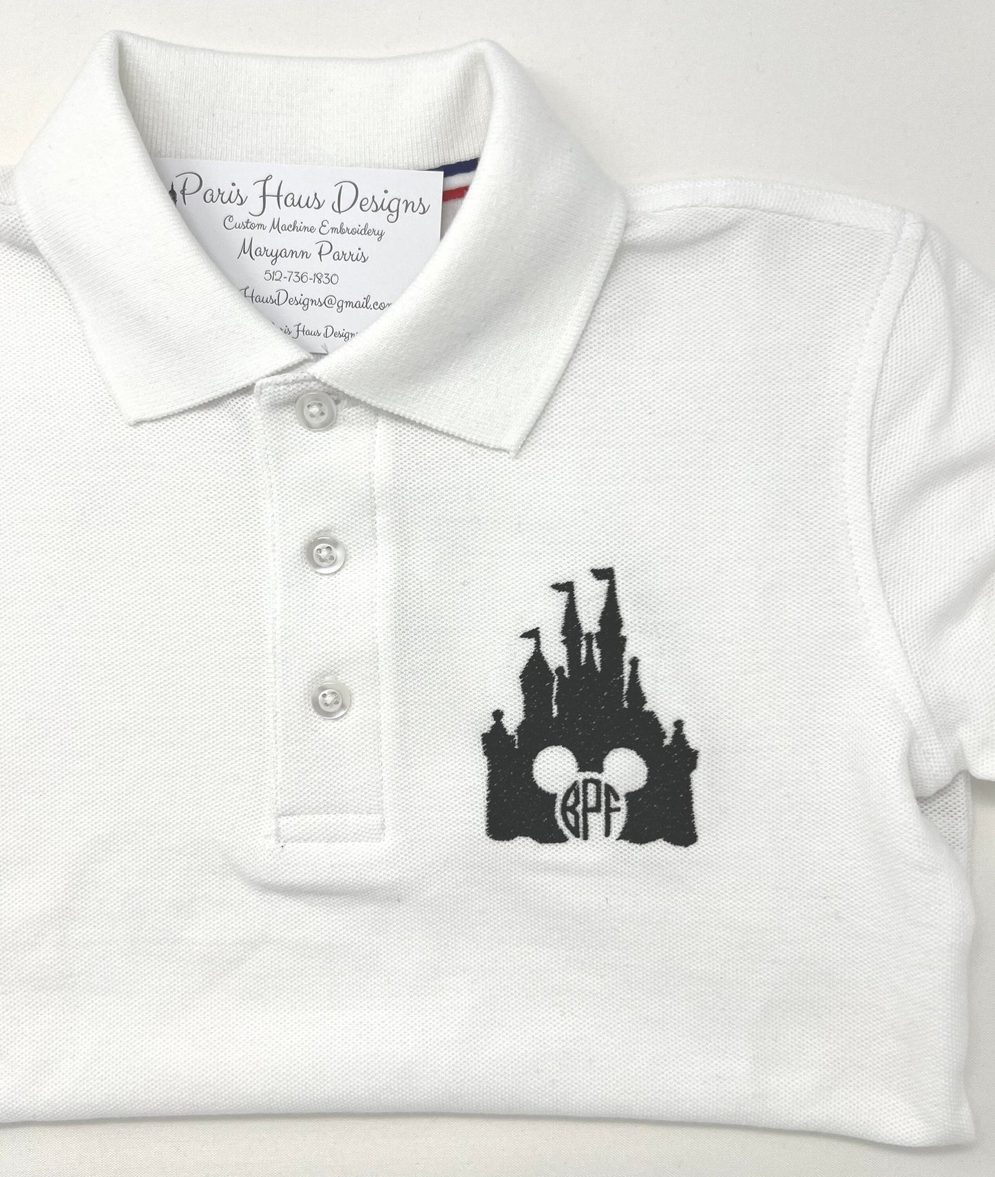 Boys Castle and Monogram Polo Design
