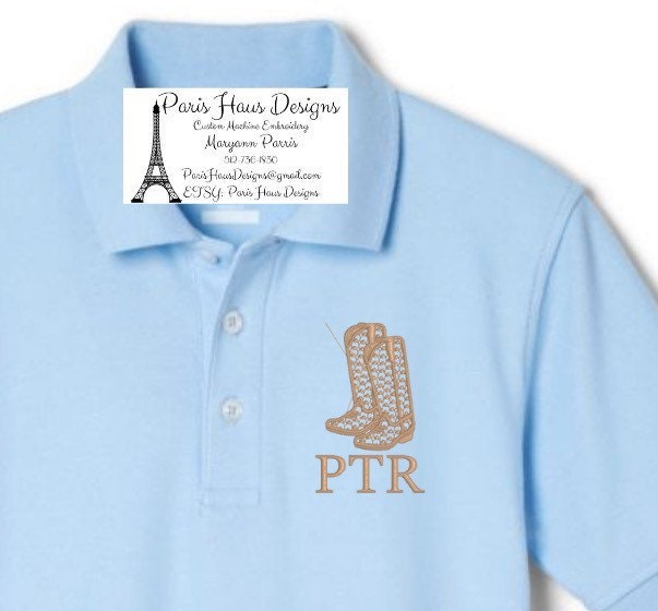 Boys Boots Monogram Polo Design