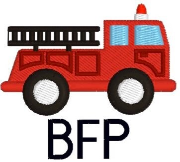 Boys Firetruck Monogram Polo Design