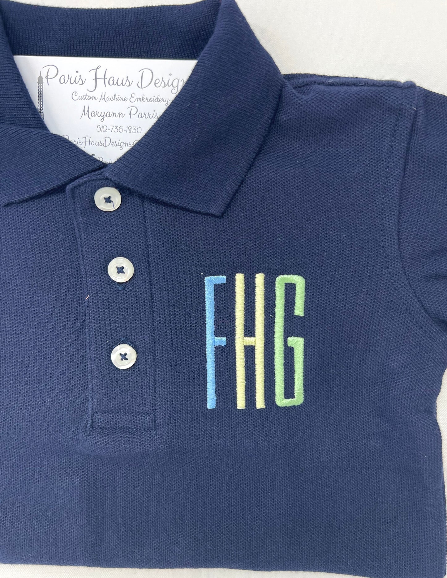 Boys Tall Gentleman Monogram Polo Design