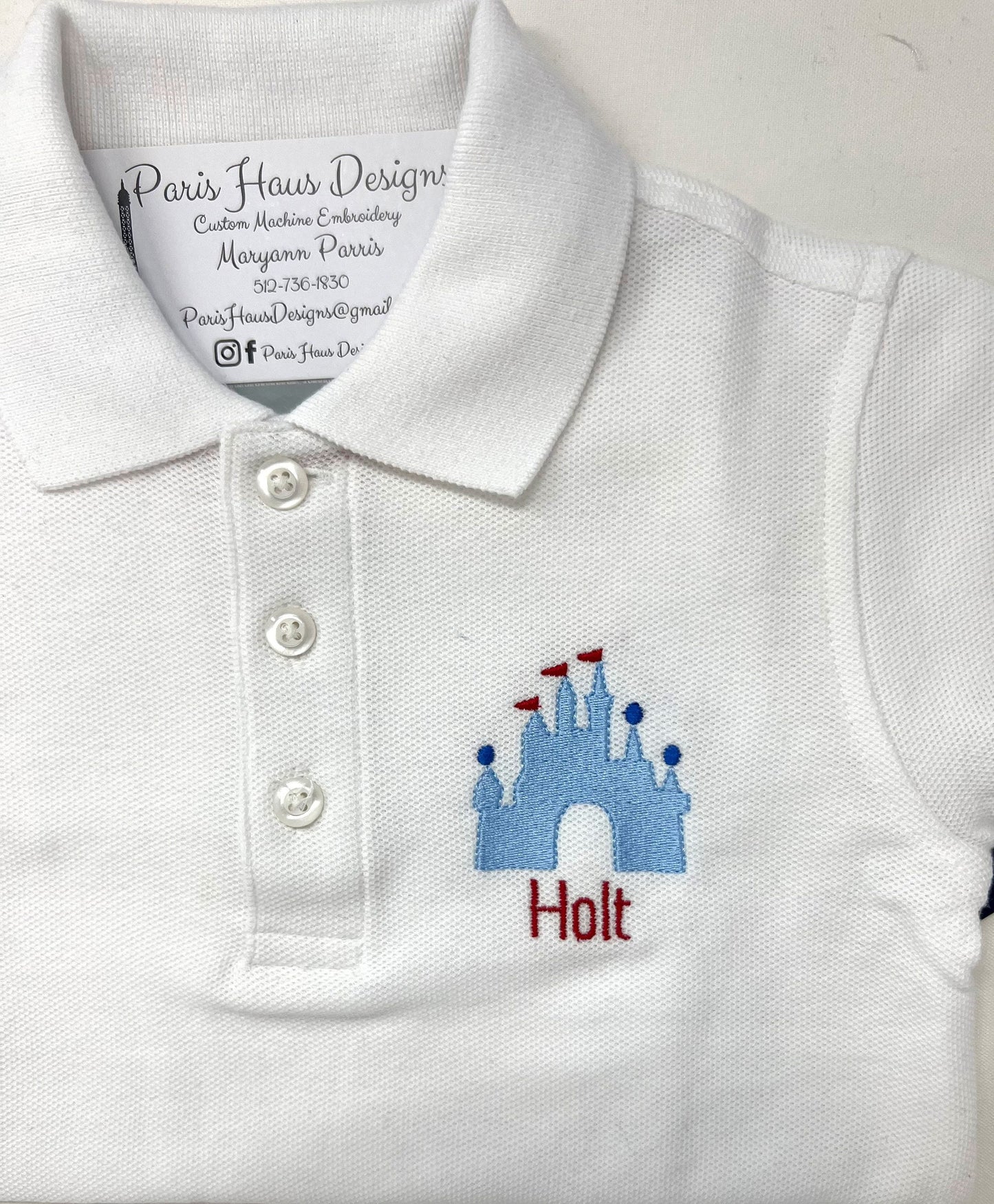 Boys Castle and Monogram Polo Design