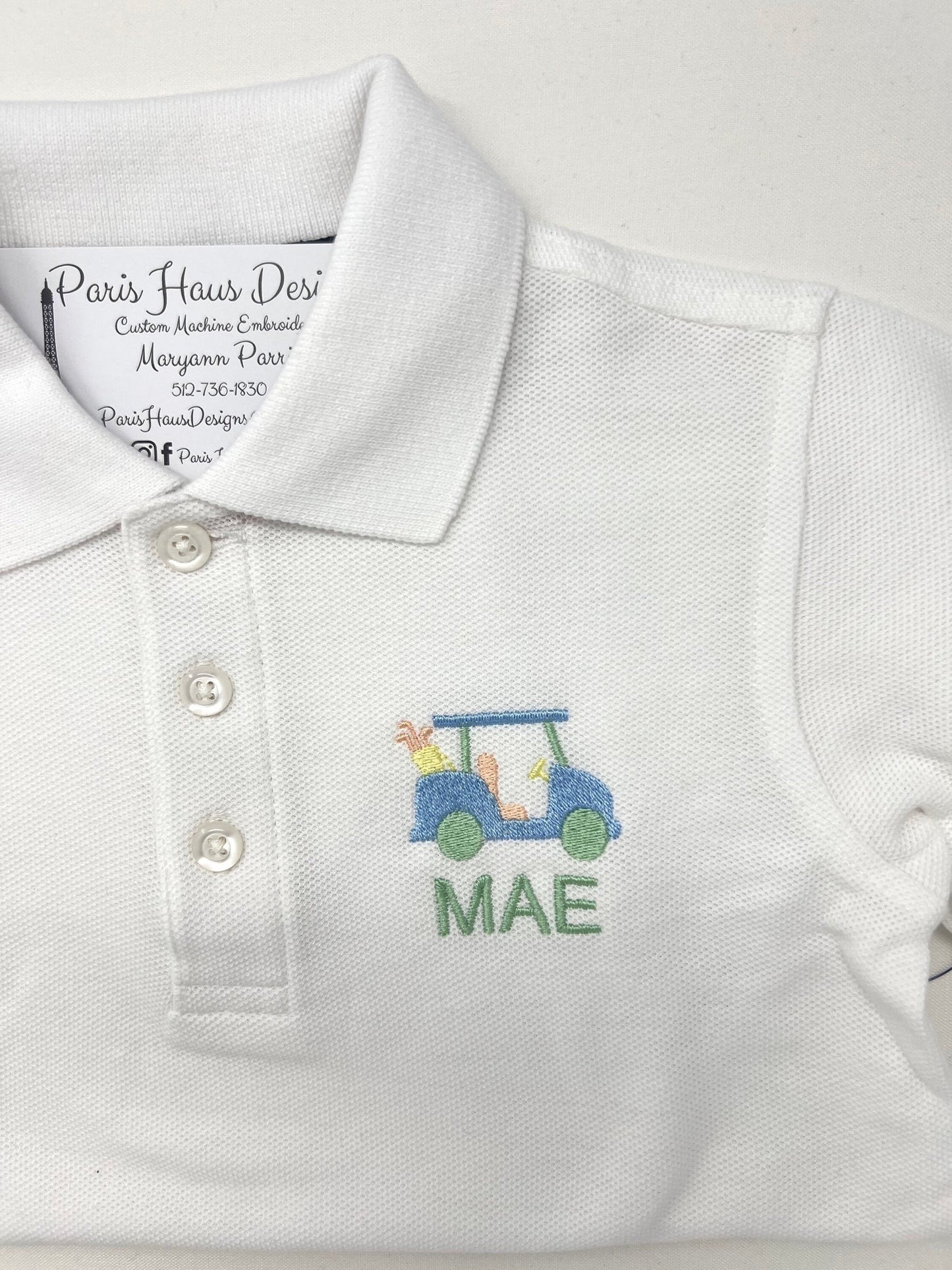 Boys Golf Cart Polo Design