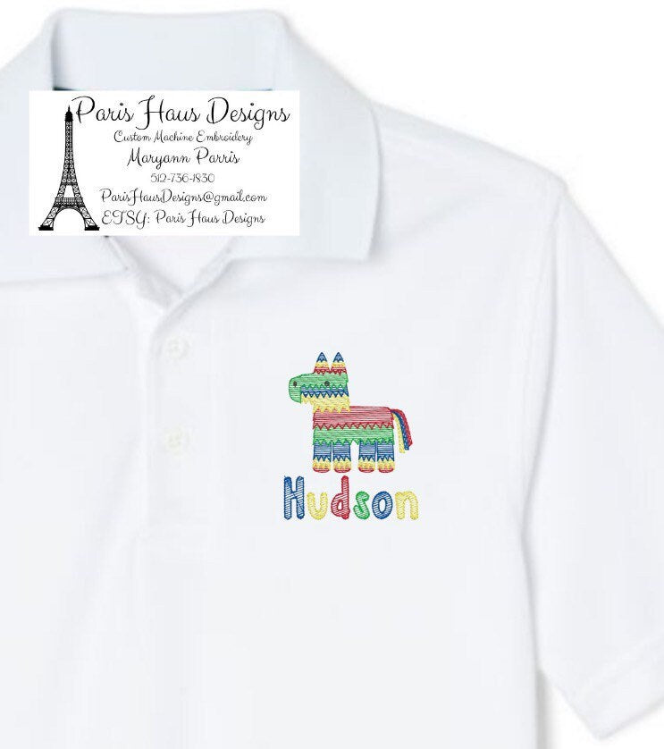 Boys Piñata Monogram Polo Design