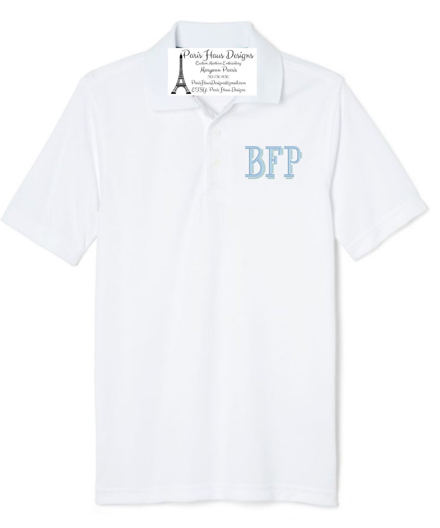 Boys Shadow Monogram Polo Design