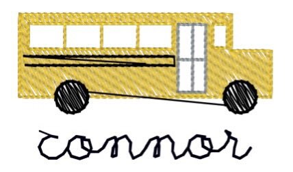 Boys School Bus Monogram Polo Design