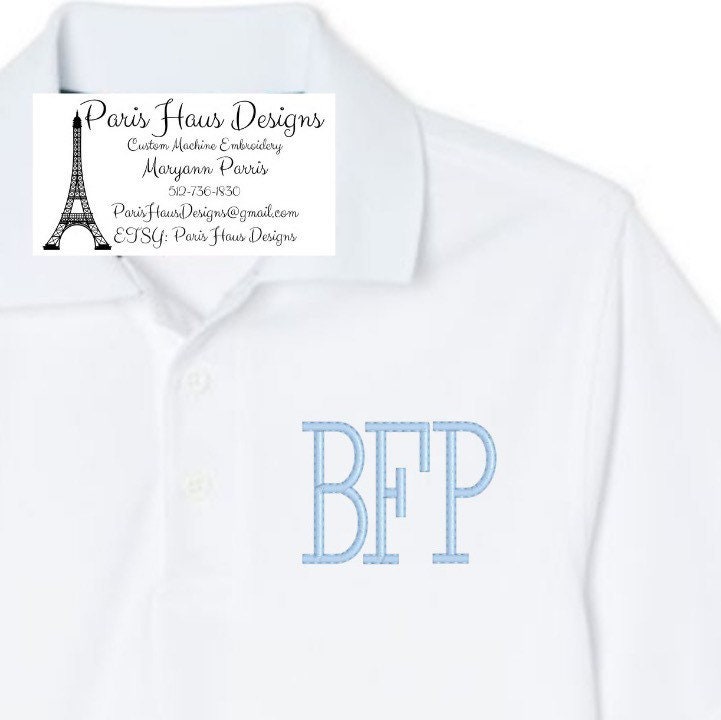 Boys Tall Monogram Polo Design