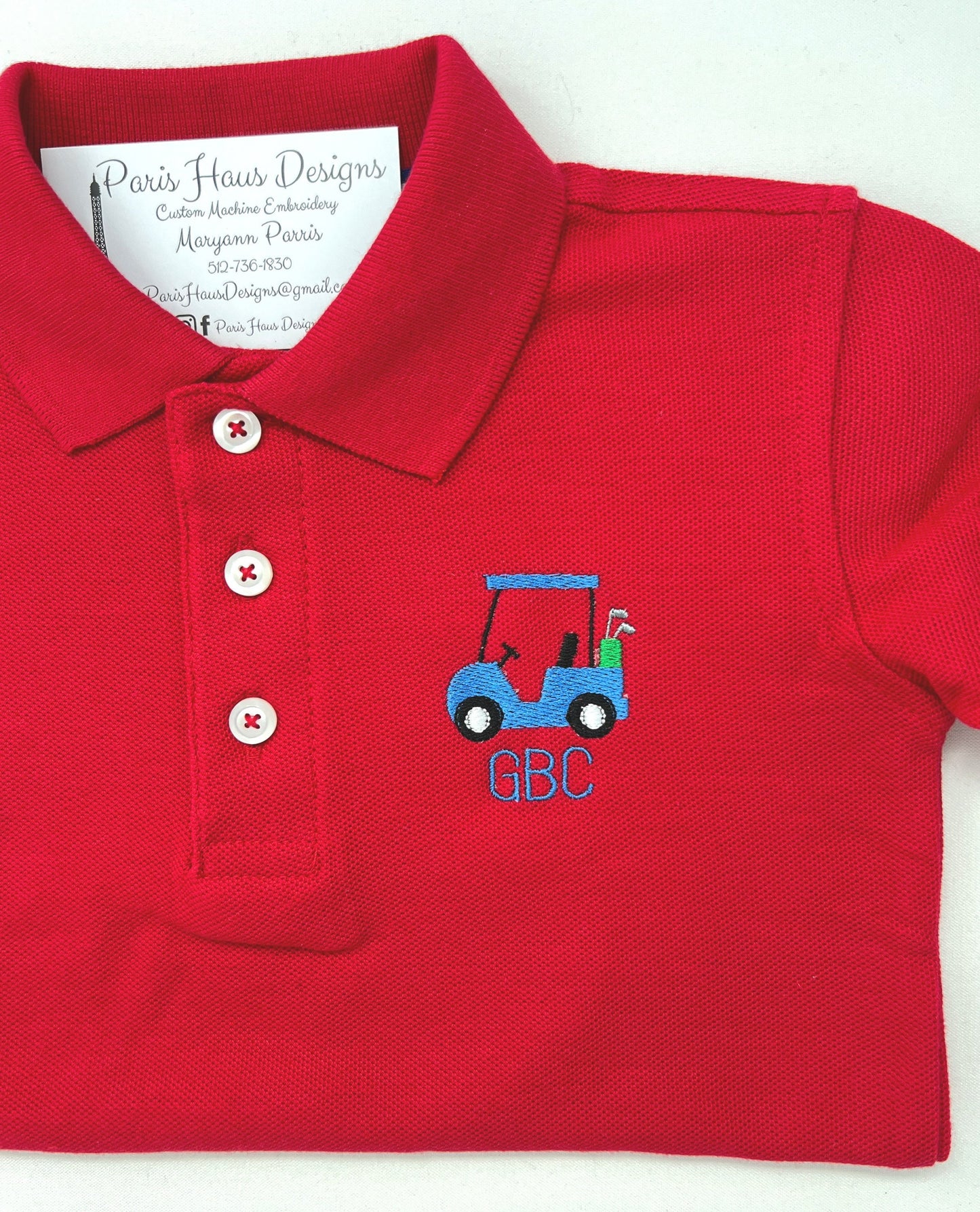 Boys Golf Cart Polo Design