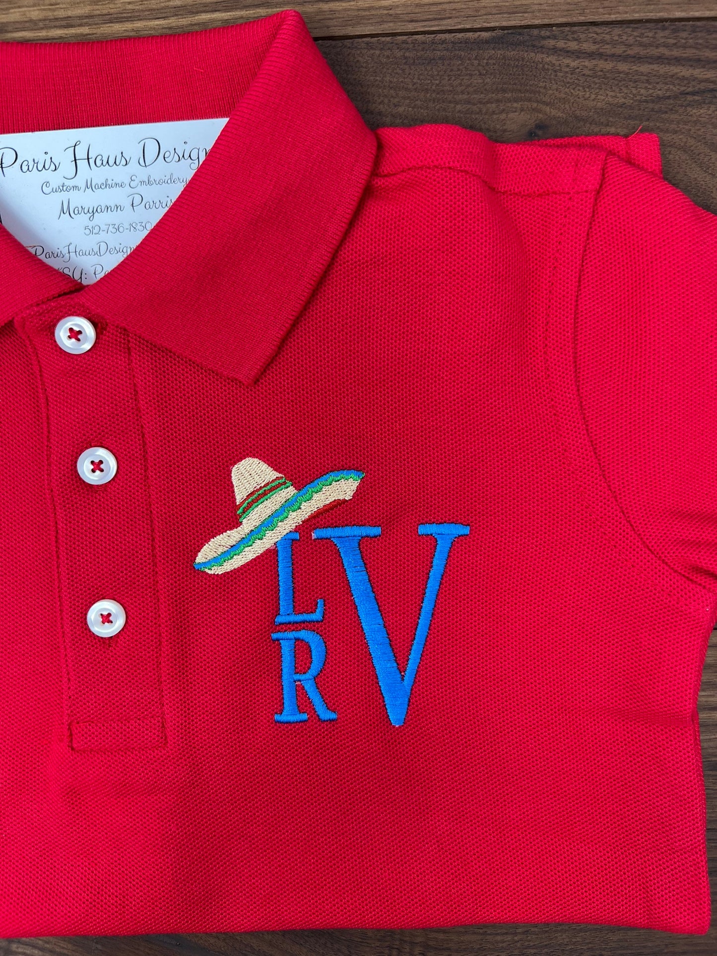 Boys Sombrero Monogram Polo Design