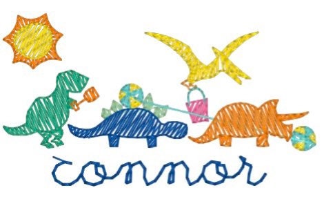 Boys Beach Dino Monogram Polo Design