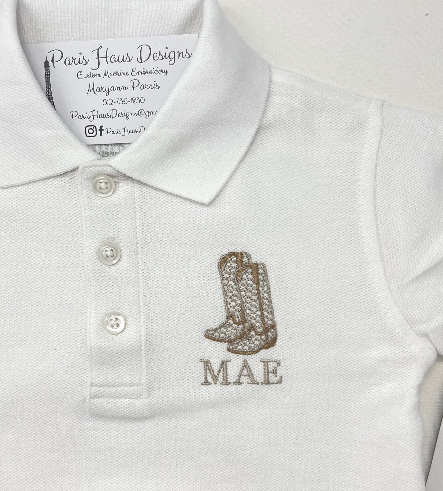 Boys Boots Monogram Polo Design