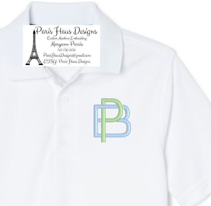 Boys Block Monogram Polo Design