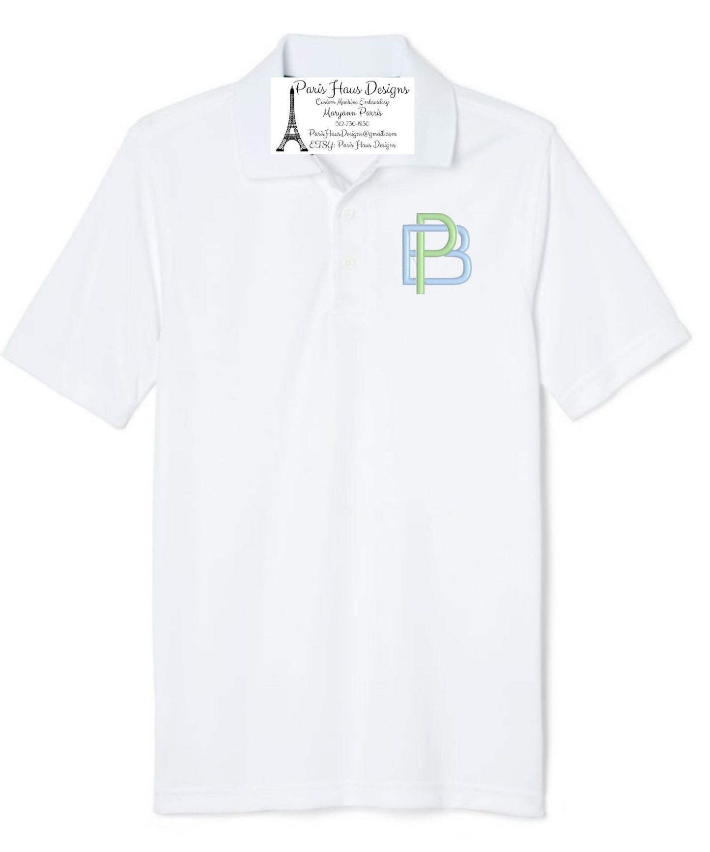 Boys Block Monogram Polo Design