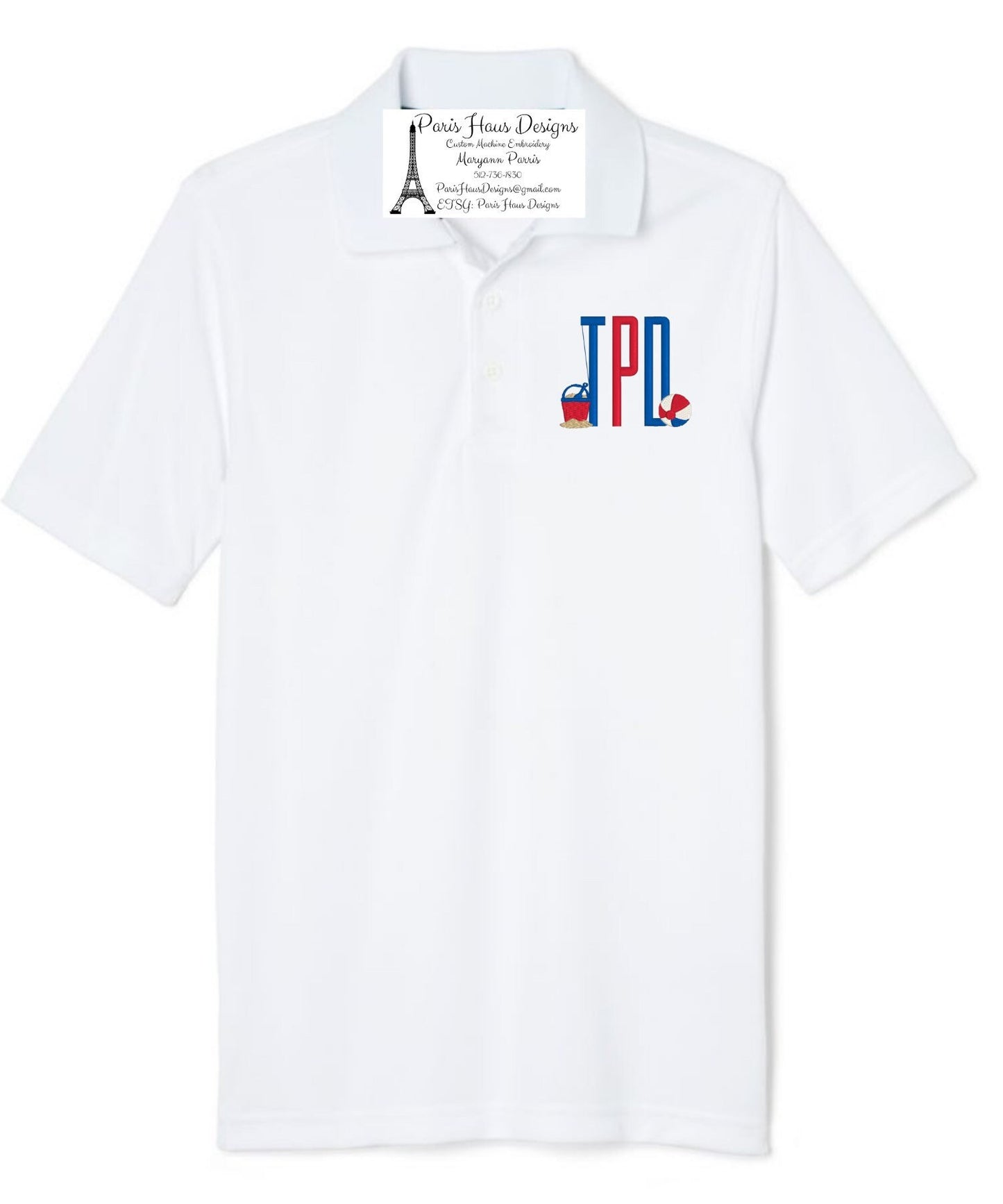 Boys Beach Monogram Polo Design