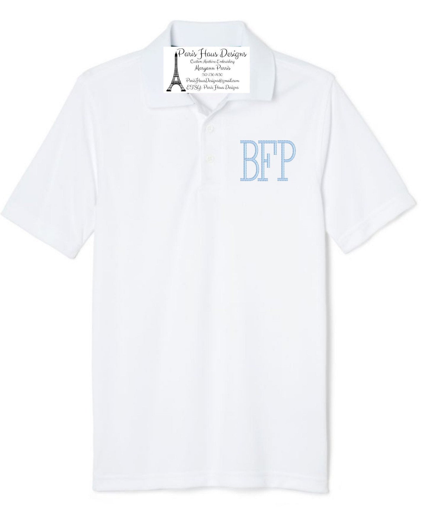 Boys Tall Monogram Polo Design