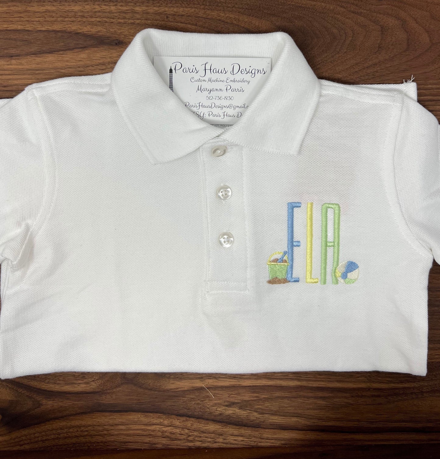 Boys Beach Monogram Polo Design