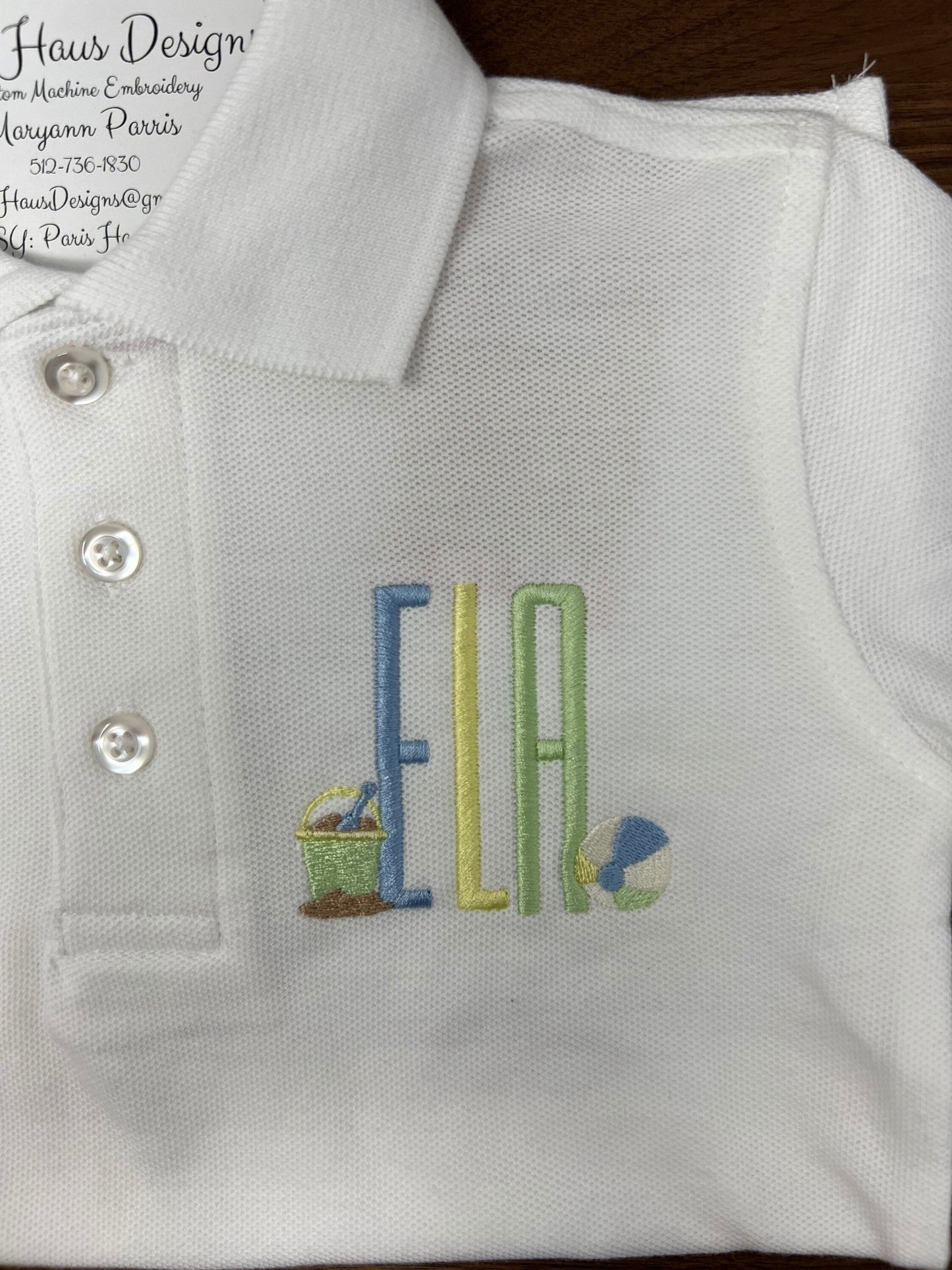 Boys Beach Monogram Polo Design