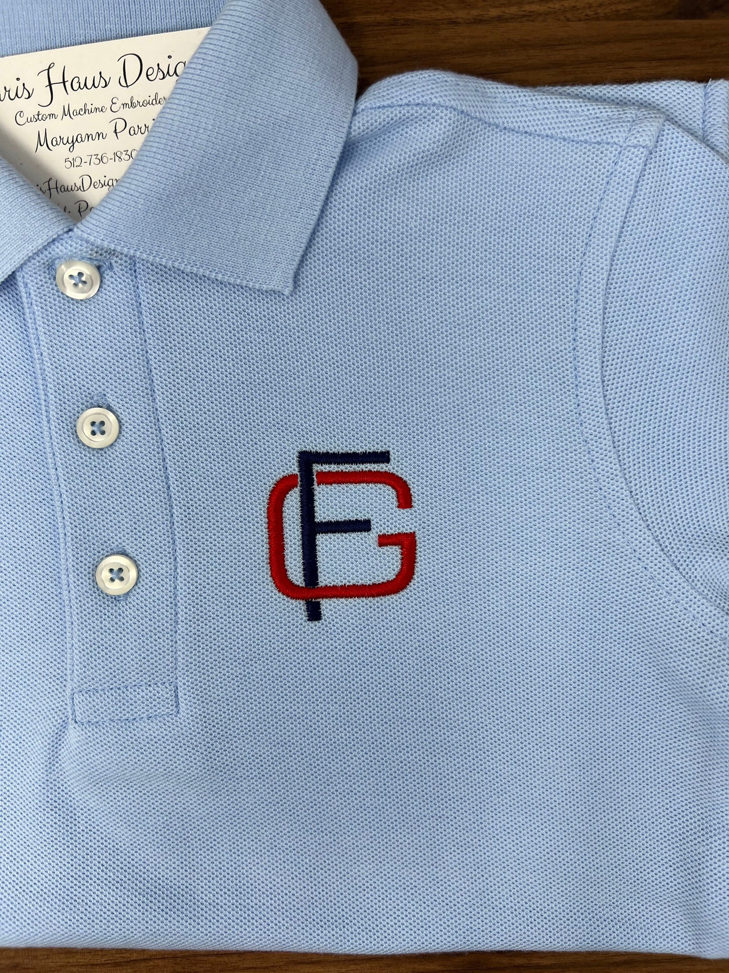 Boys Block Monogram Polo Design