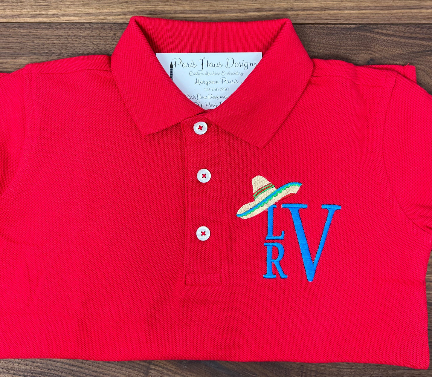 Boys Sombrero Monogram Polo Design