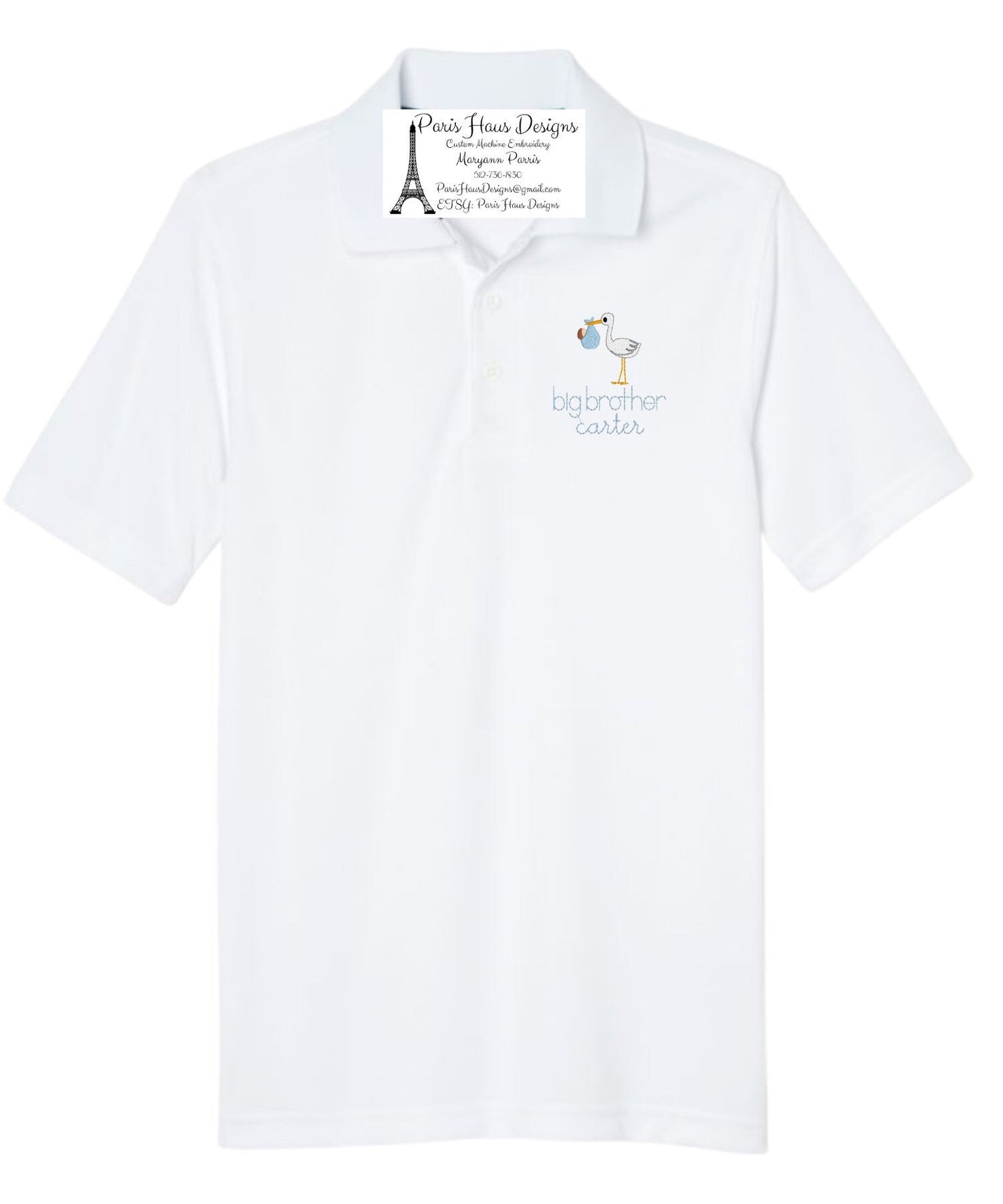 Boys Big Brother Monogram Polo Design