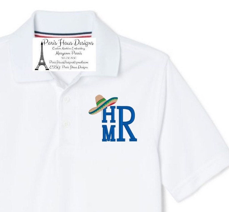 Boys Sombrero Monogram Polo Design