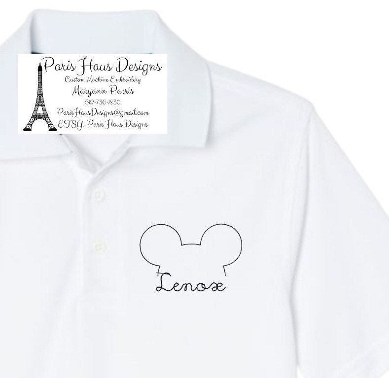 Boys Mouse Ears Monogram Polo Design