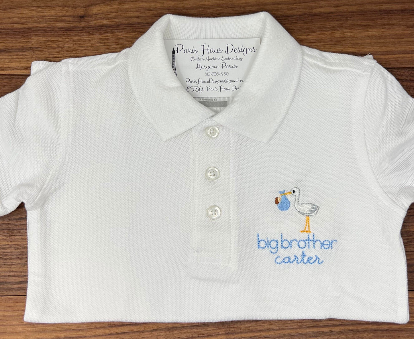 Boys Big Brother Monogram Polo Design