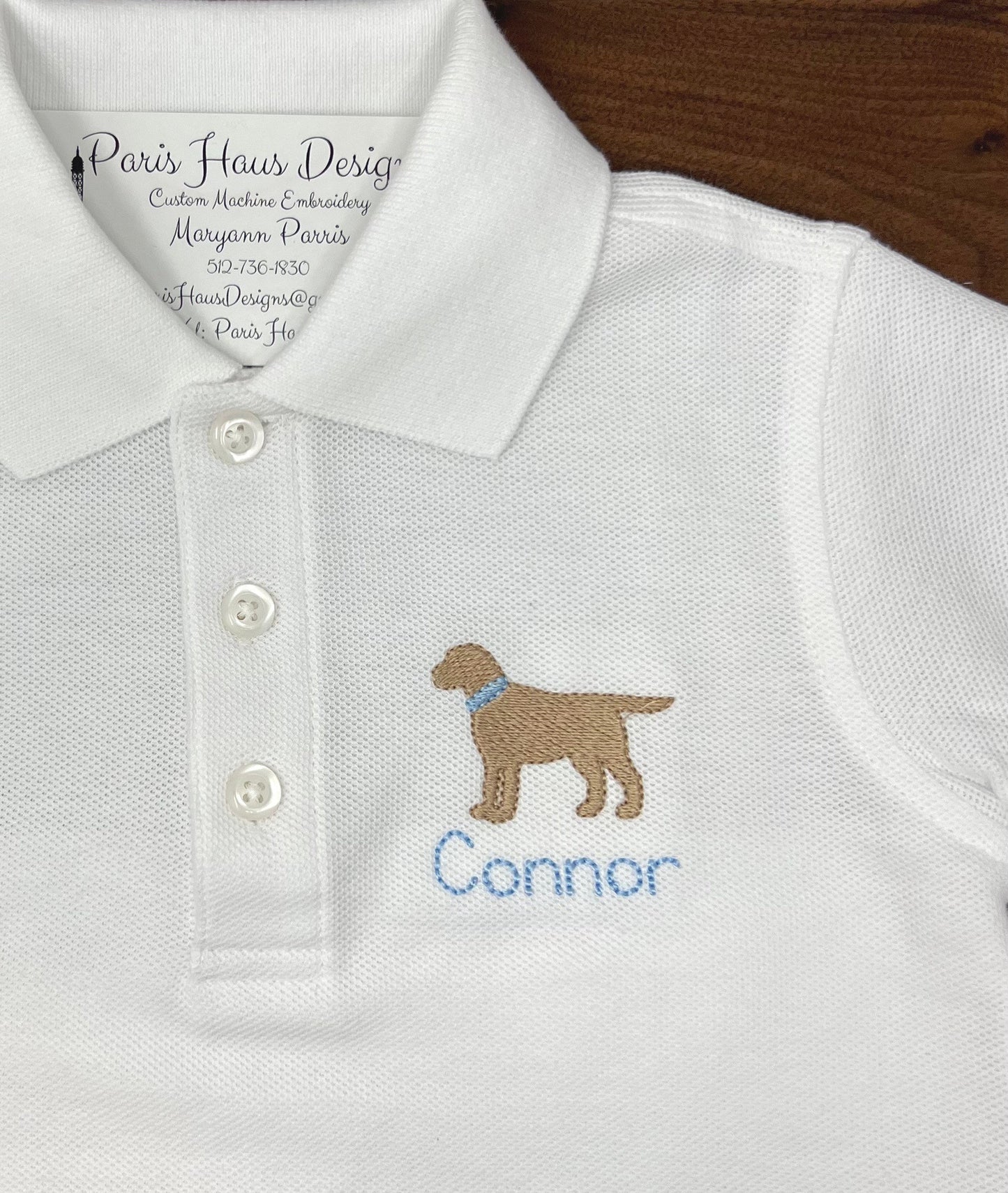 Boys Dog Monogram Polo Design